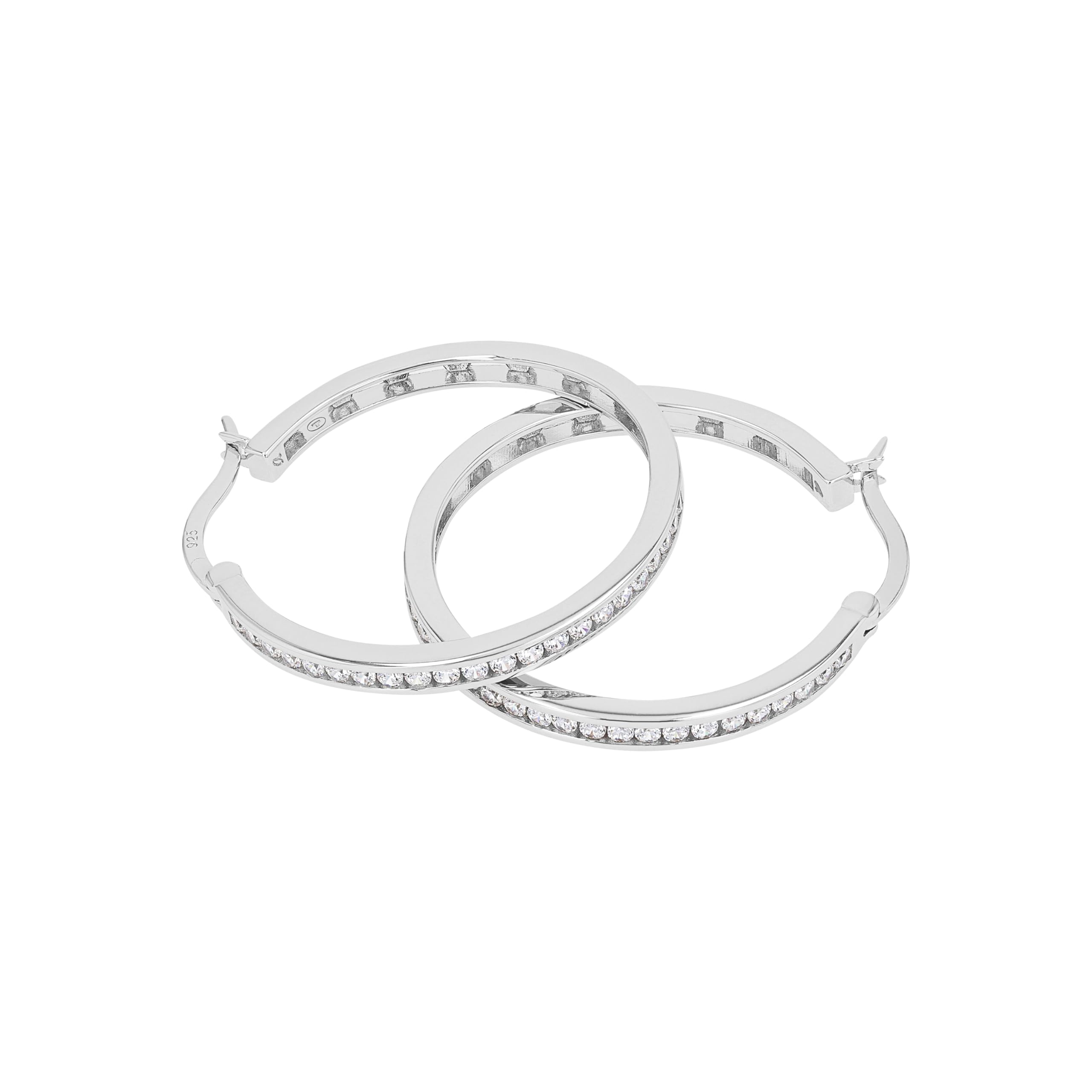 Tom Tailor Creolen für Damen, Sterling Silber 925, mit Zirkonia, 33 mm, silber, Geschenkidee, Ohrschmuck, Damenschmuck, 2100573