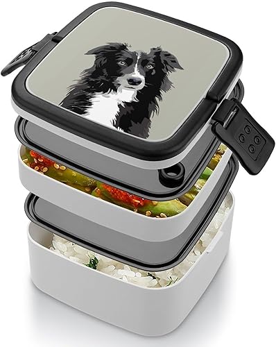 Miniatura 4 de Lindo Collie Dog Bento Box - Lonchera de doble capa para el trabajo y campamento