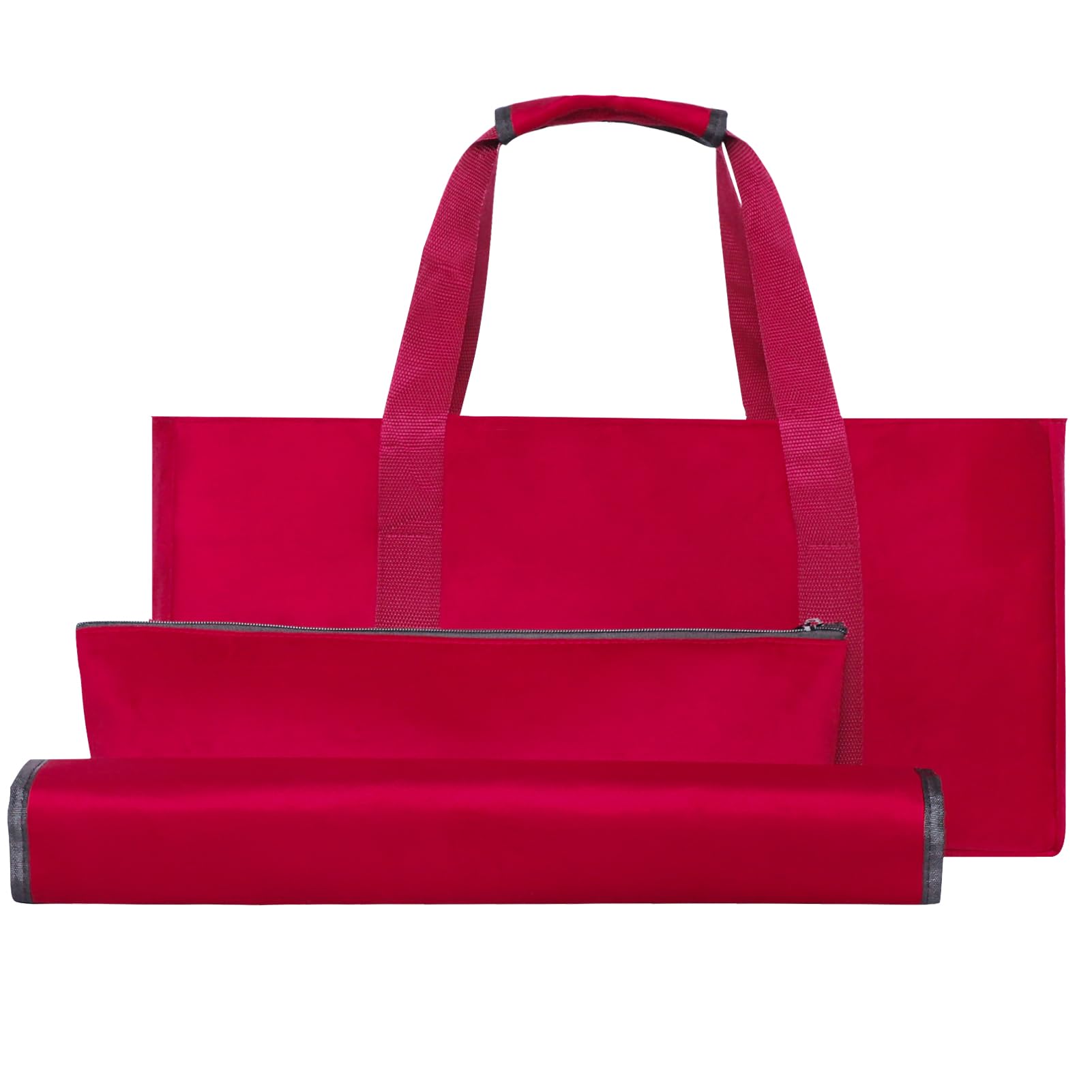 GUSTARIA Empty Mahjong Bag with A Wrapper for Racks And An Extra Bag for Tiles (Red, Case Only)