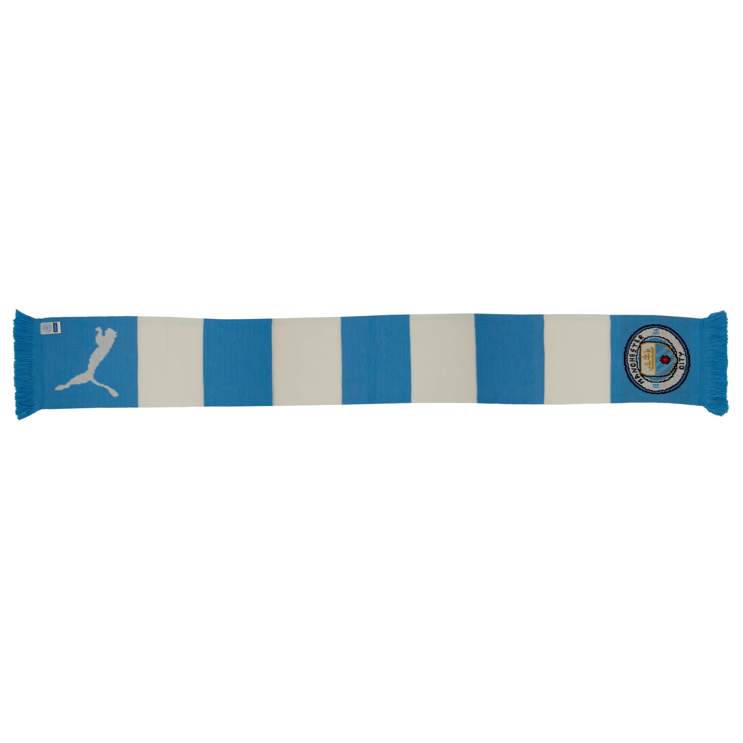 MANCHESTER CITY PUMA Scarf - Club Crest Scarf - Bar stripe design