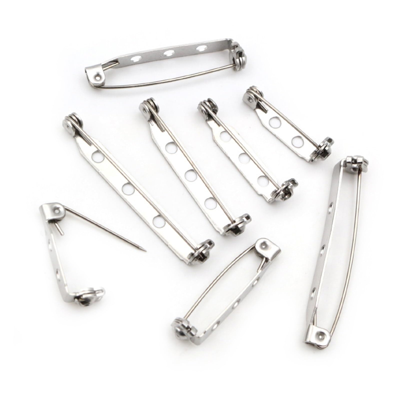 Brooch Pin Backs, 20pcs 316 Stainless Steel Brooch Clip Pins Blank for DIY Jewelry Making Supplies(32 mm)