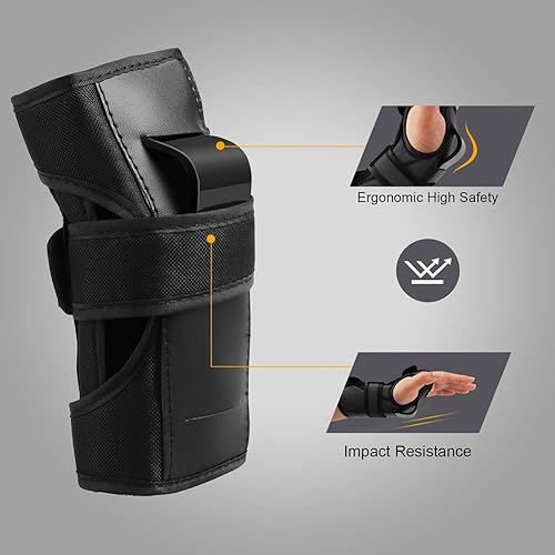 Miniatura 4 de Rodilleras y codos para adultos, jóvenes, niños, muñequeras, patinaje en línea, patinaje sobre hielo, BMX, bicicleta, scooter, equipo de protección