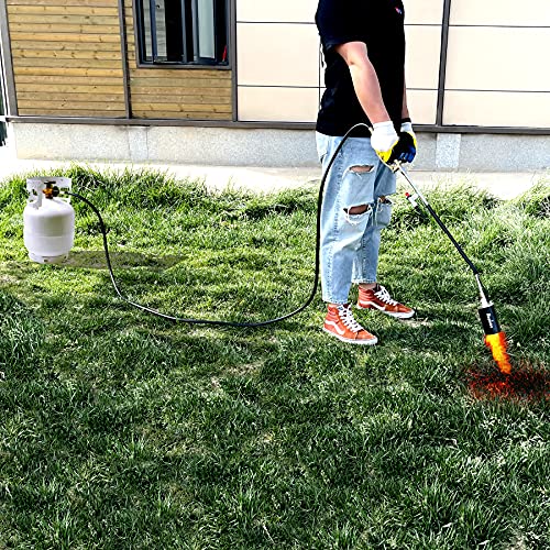 NingleBro-heavy-duty-propane-torch-weed-burner-high-output-500000-BTU-weed-torch-bar-with-turbo-trigger-electronic-button-igniter-and-98-feet-safety-hose-with-fuel-tank-converter