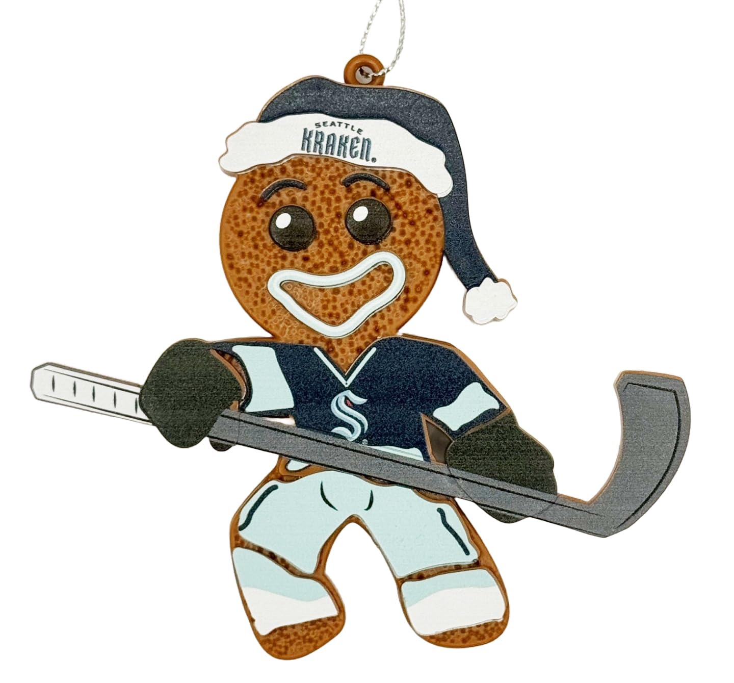 Adorno navideño Seattle Kraken decorativo de resina con figura de hombre de jengibre