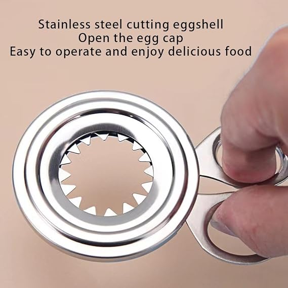 Egg Topper Cutter – Stainless Steel Egg Opener for Soft & Hard Boiled Eggs, Clean Precise Eggshell Removal, Easy Shell Cutter for Breakfast, Kitchen, Restaurant, Eggs Shell Remover Scissors Tool