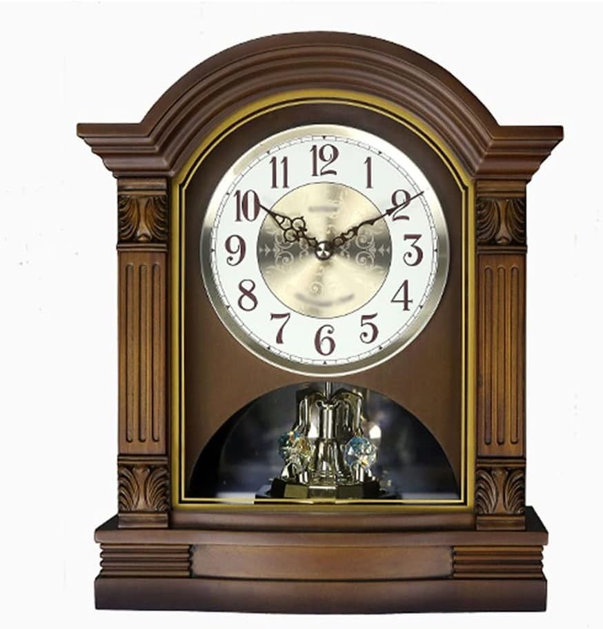 Solid Wood Timekeeping Table Clock Mute Music Clocks Living Room Bedroom Desk Wooden Clock Home Decorative
