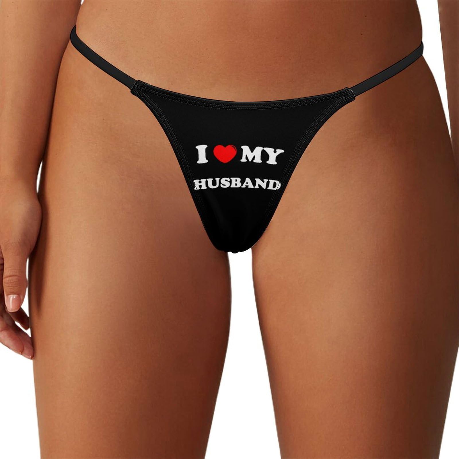 SMAZDFXX I Love My Husband Women's Seamless G-Strings & Thongs Sexy T-Back Panties Breathable Low Rise Underwear