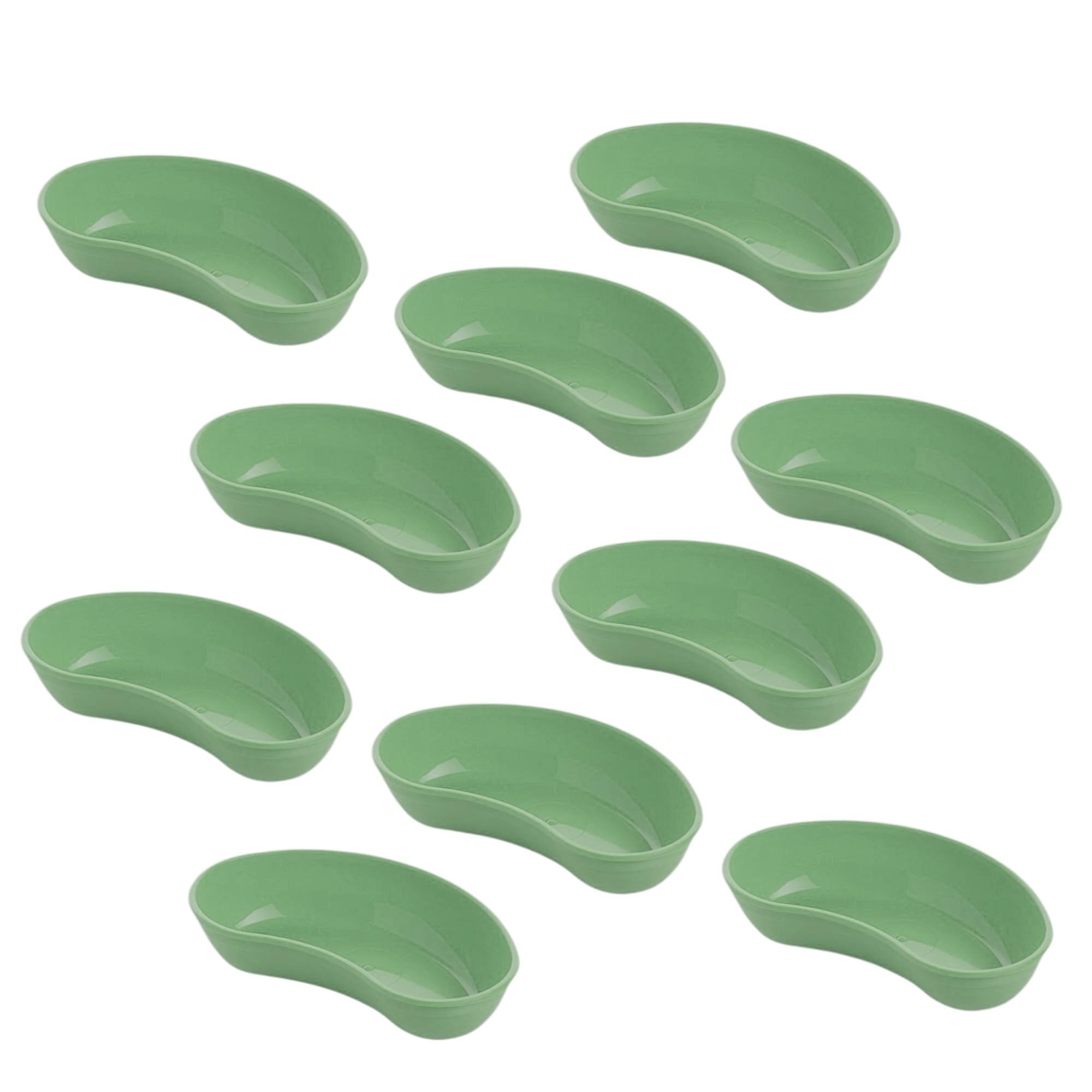 Kidney Dish/Tray Medical Supplies Surgical Dental General Purpose Polypropylene 4 Sizes, Pack of 10 (Green, 300mm x 170mm x 70mm)