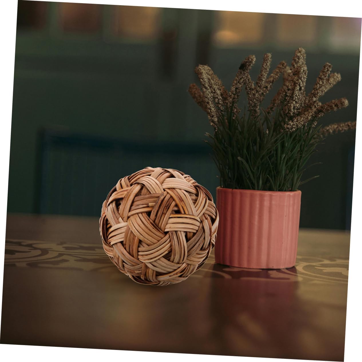 Cabilock Woven Decorative Ball Unique Rustic Ball Ornament for Home Office Decor Vintage Chinese Soccer Inspired Design Lightweight Versatile Decorative
