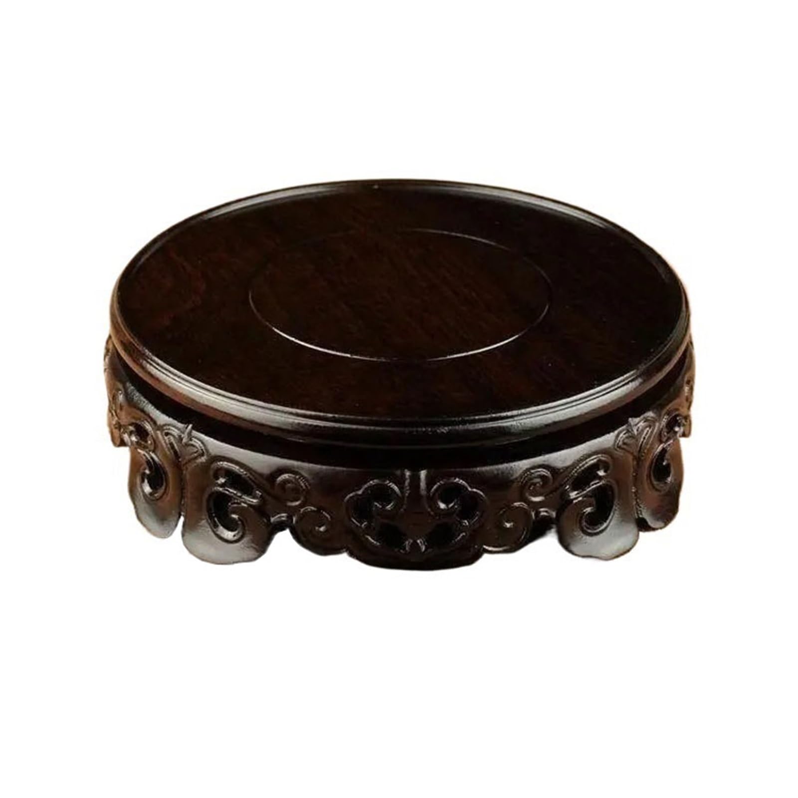LJHFG63KUYT Pedestal Decor Woodcarving Pedestal Crafts Ebony Bonsai Tea Set Vase Decorative Shelf Indoor Holder(Large)
