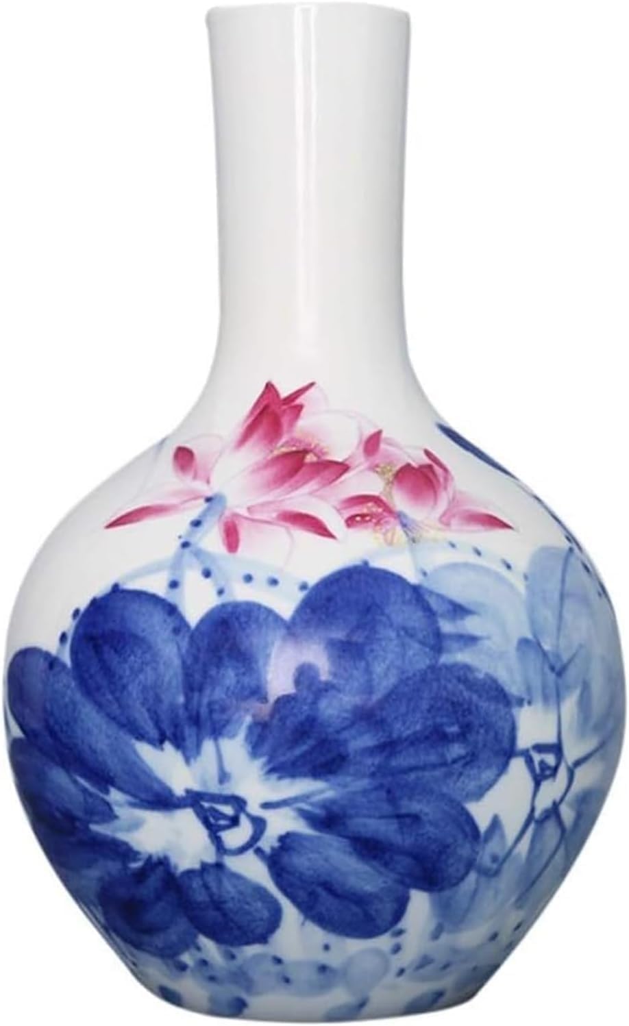 Vase Tabletop Ceramic Classical Lotus High-Grade for Household Wedding Living Room Bedroom Office Table