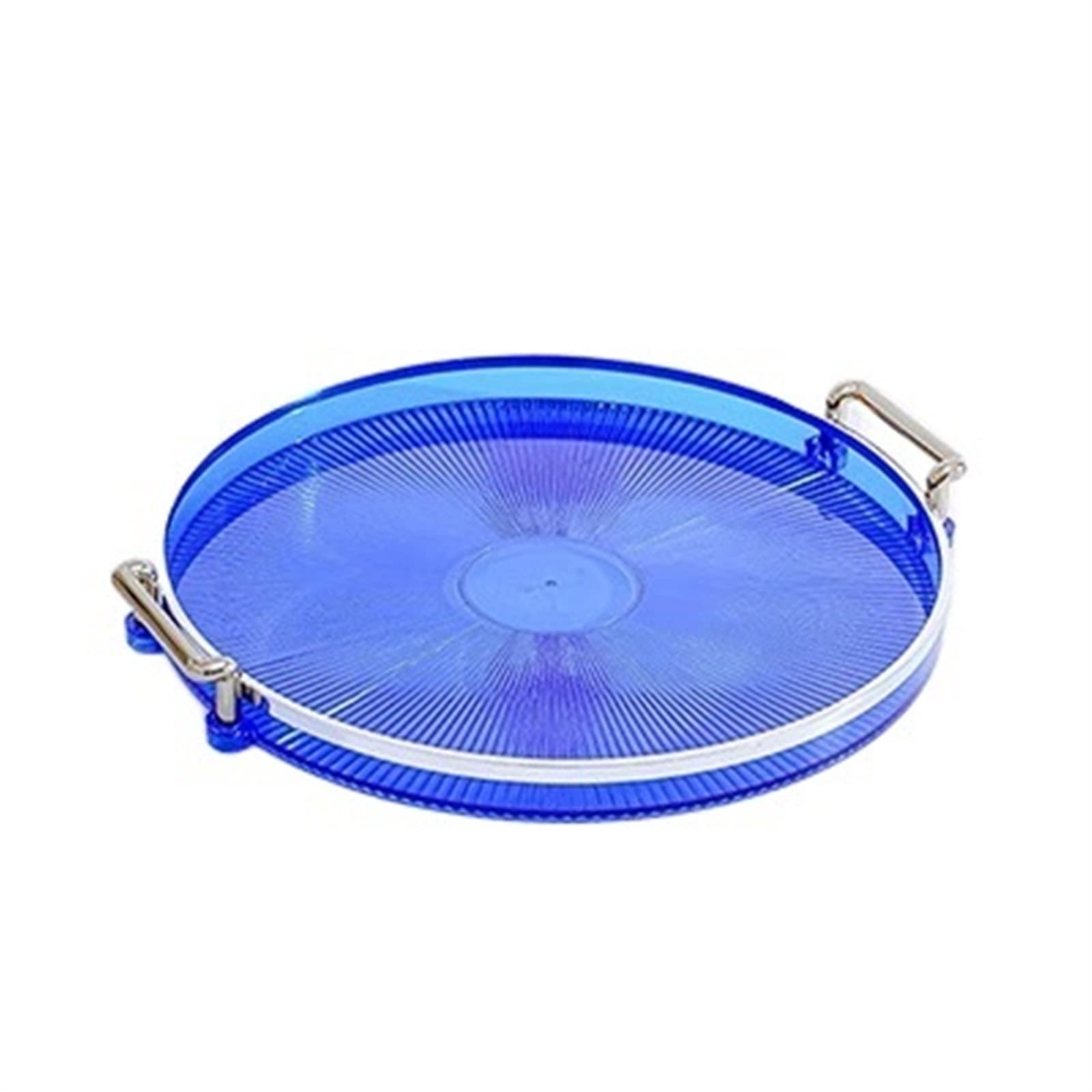 JINGYAN Breakfast Trays Storage Trays Snack Fruit Plate Jewelry Tray Containers Perfume Cosmetic Home Decor Organizer(Blue)