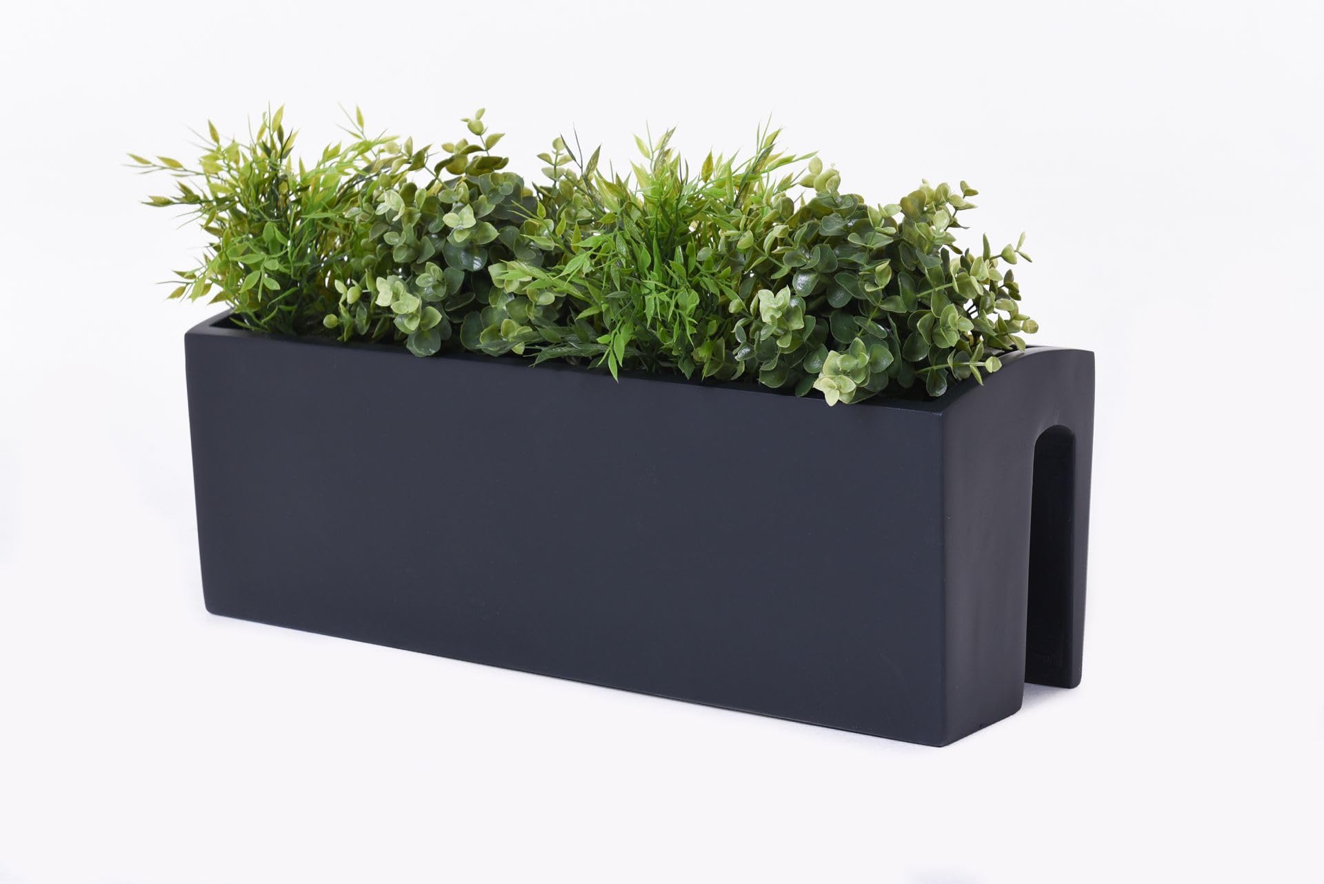 VIVANNO Balkonkasten Blumenkasten Fiberglas BALKONA Classic (22x60x19 cm, Anthrazit Matt)