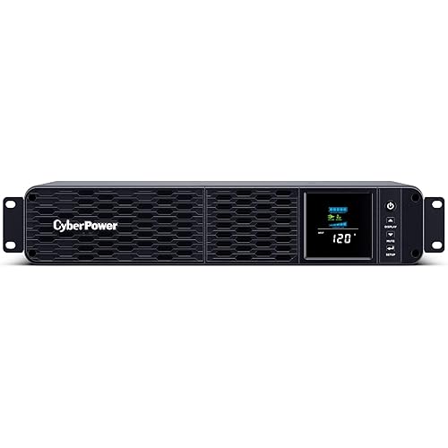 CyberPower CP1500PFCRM2U PFC Sinewave UPS Battery Backup and Surge Protector, 1500VA/1000W, 8 Outlets, AVR, Short Depth 2U Rackmount; UL Certified