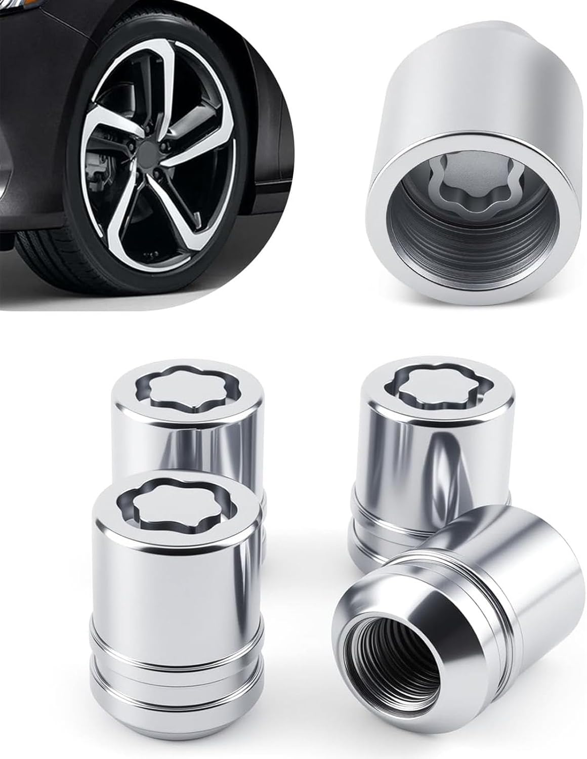 Heavy Duty Alloy Anti Theft Lugs Nut Set 08w42sna101 08181sf0a2ah 08w42sna100 for Vehicles Enhancing Locking Mechanism Alloy Anti Theft Wheel Locks
