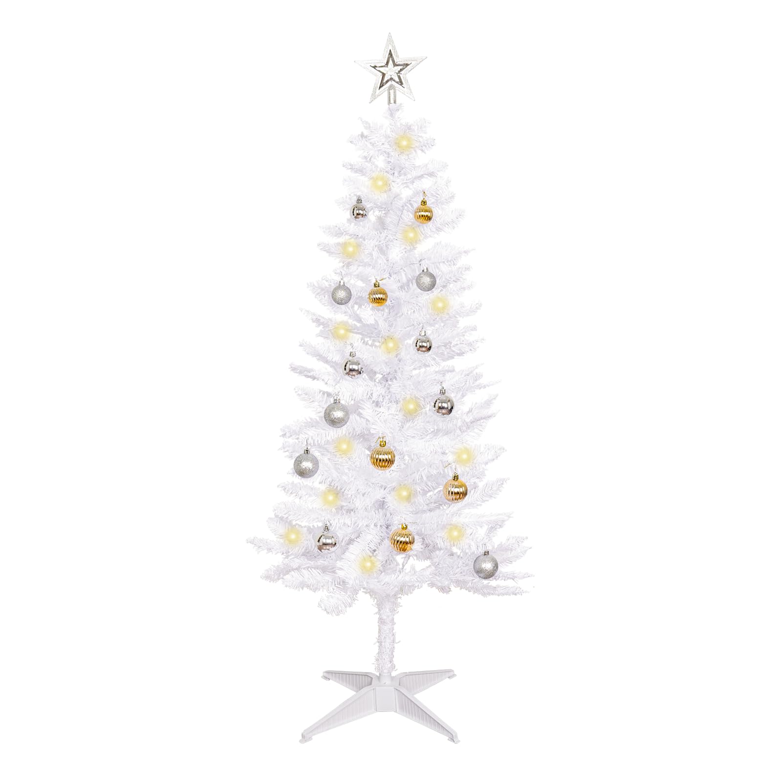 Amazon.com: SUNSHINE DECOR White Christmas Tree with Light 4ft
