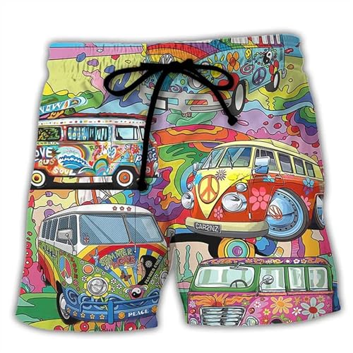 Men‘s Colorful Graffiti 3D Printed Surfing Board Shorts Cool Summer Street Hip Swim Trunks for Beach Shorts4