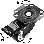 Yarlung 8 Pack 3 Inch Caster Wheels, Heavy Duty Plate Swivel Casters Set with Brake, 360°Rotating Caster No Noise Wheel for Cart, Furniture, Workbench