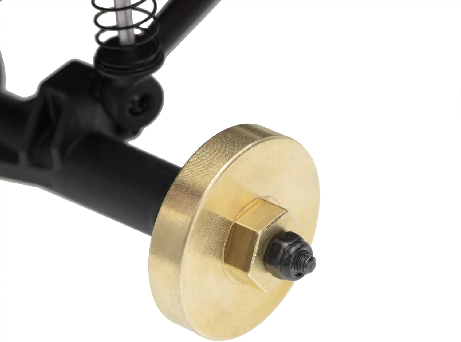 COOWOO Brass Wheel Weight Hex Hub Adapters Upgrade Parts for 1/24 SCX24 RC Crawler Cars (Set of 4) - Precision CNC Machined, Enhanced Stability, Traction, and Durability
