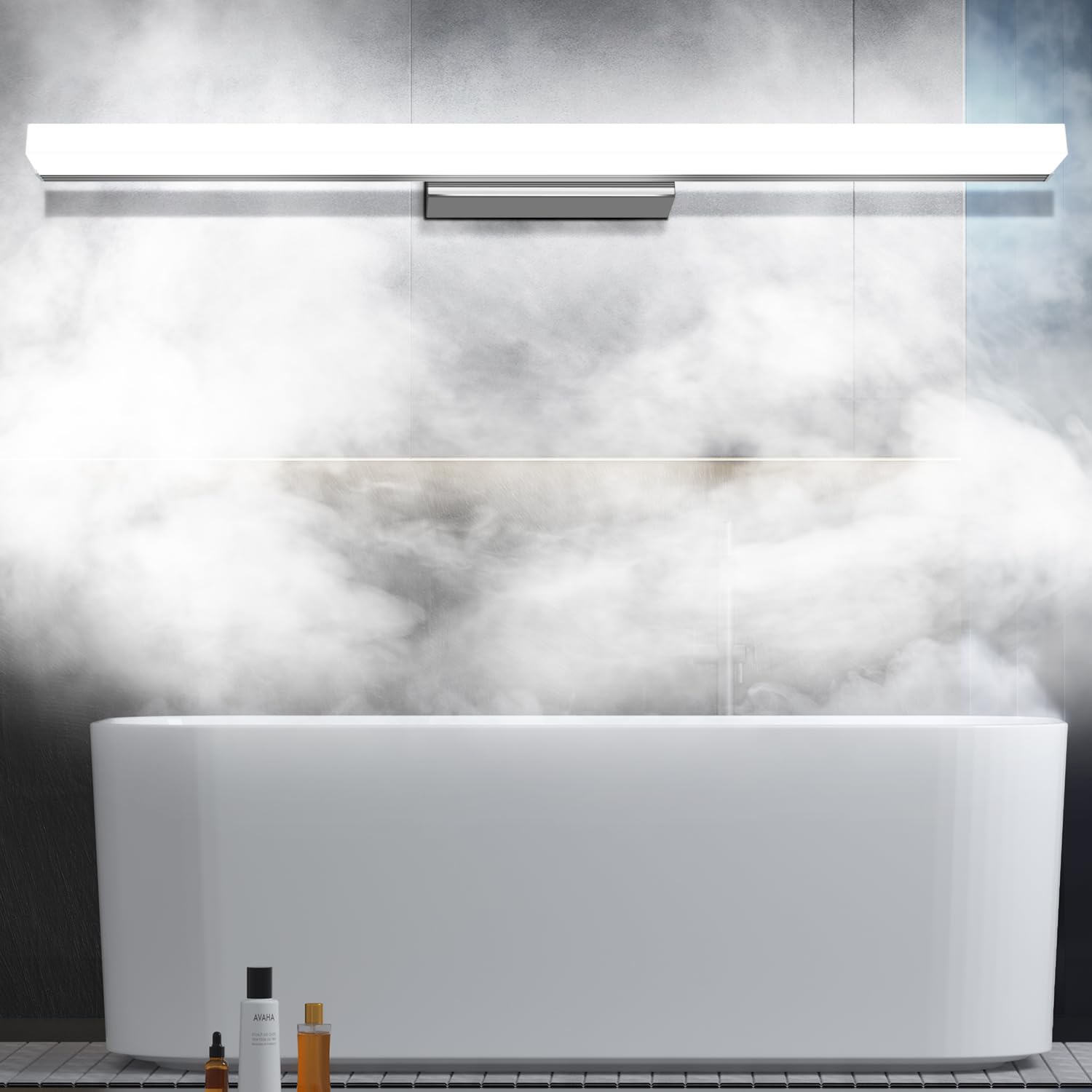 Kingwen Lampe Miroir LED Salle de Bain 60cm, 12W 6000K, IP44 Étanche Applique Murale Salle de Bain, luminaire salle de bain