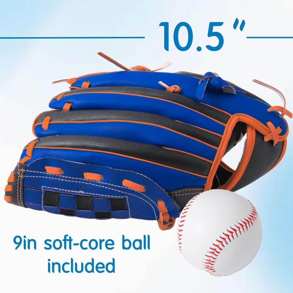 King Mills Left Handed Baseball Glove for Youth, 10.5 inch