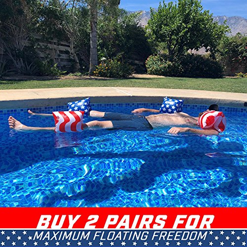GoFloats Boias flutuantes com asas de água para adultos da bandeira dos EUA – proprietário da piscin