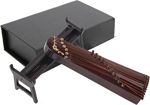 Miniature Chinese Zither Model, Wooden Chinese Zither Model Guzheng Musical Instrument Desktop Decoration for Home Office