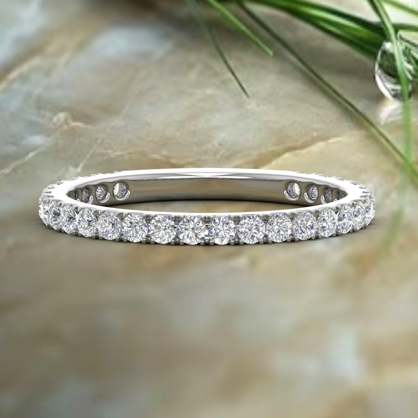 1/2 Carat Diamond 3/4 Eternity Wedding Band Ring in 14K Gold