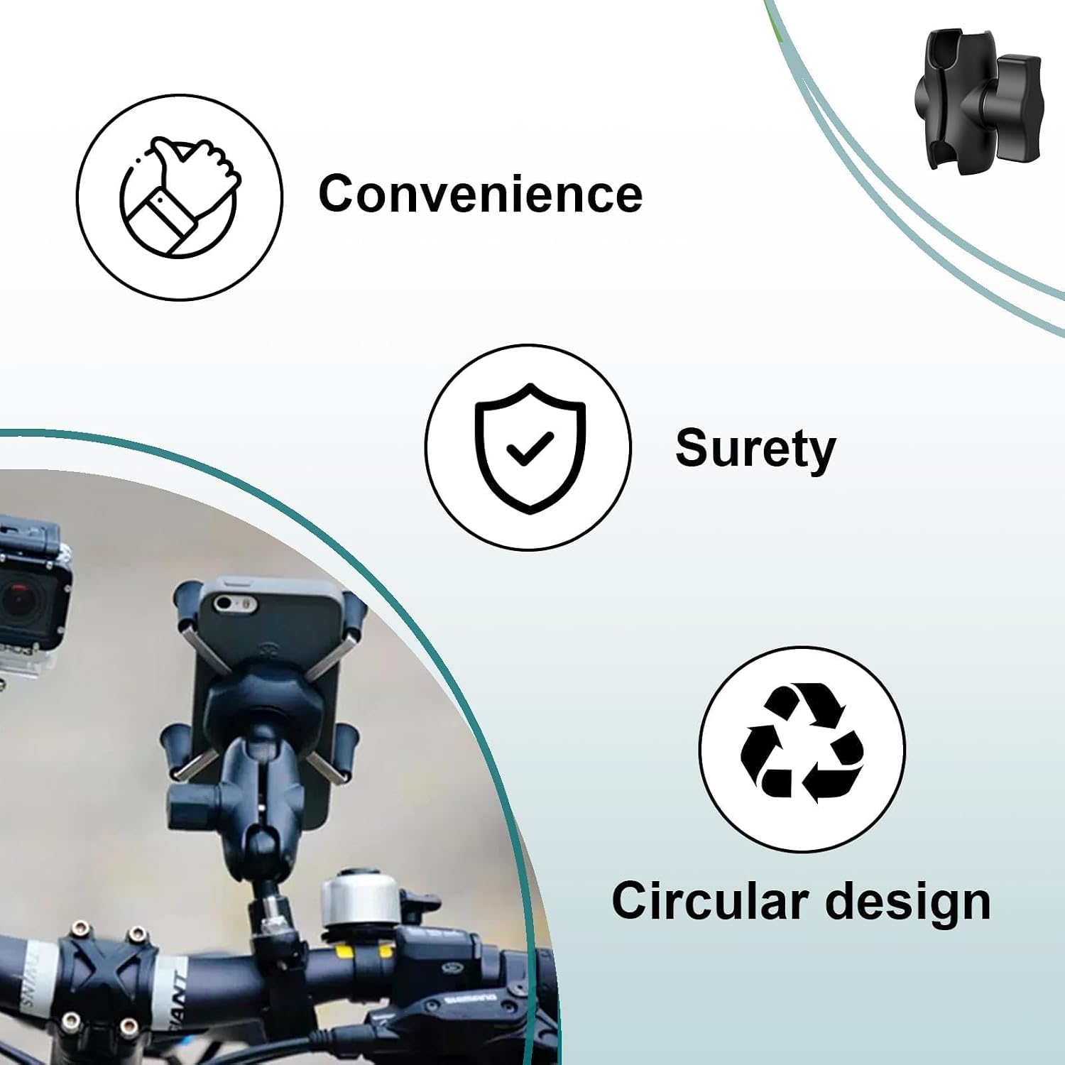 60mm Aluminum Alloy Double Socket Arm Compatible with RAM Mounts, 1" Ball Component Mounting Accessory, Connects Any Device with 1" Ball Head image 4