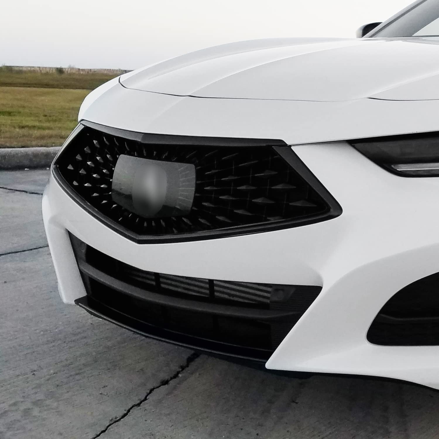 Blackout Vinyl Overlay Kit For 2018-2020 Acura TLX Front Bumper Trim - Chrome Delete