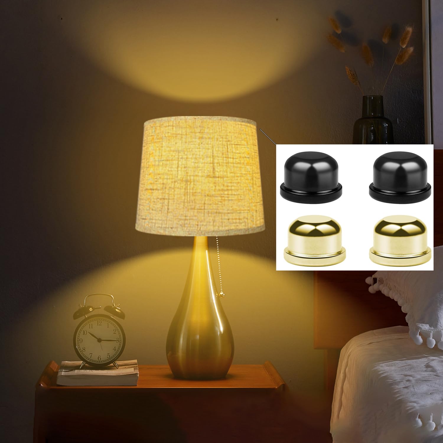 8PCS 1/4-27 Lamp Shade Nut Screw Cap, Lamp Shade Screw Top/Lamp Finials Caps Knob, Lampshade Tops Screw,lamp fininals