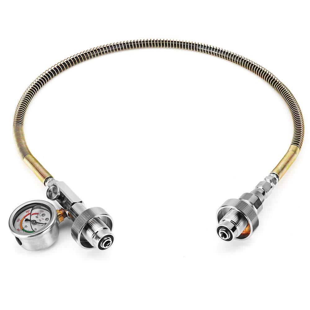 EsportsMJJ Mangueras De Recarga De Manguera De Decantación Con Manómetro Din 0~6000 Psi/0~400Bar - 24Inch