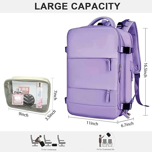 Miniatura 3 de Mochila de viaje para mujeres y hombres, impermeable, para portátil, bolsa de gimnasio con puerto de carga USB, equipaje deportivo, fin de semana,