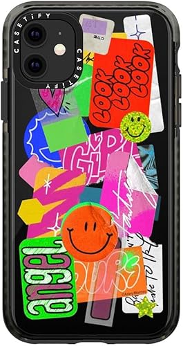 Vista 121 de CASETiFY Funda Impact para iPhone 11 - Moon Camping - Negro transparente
