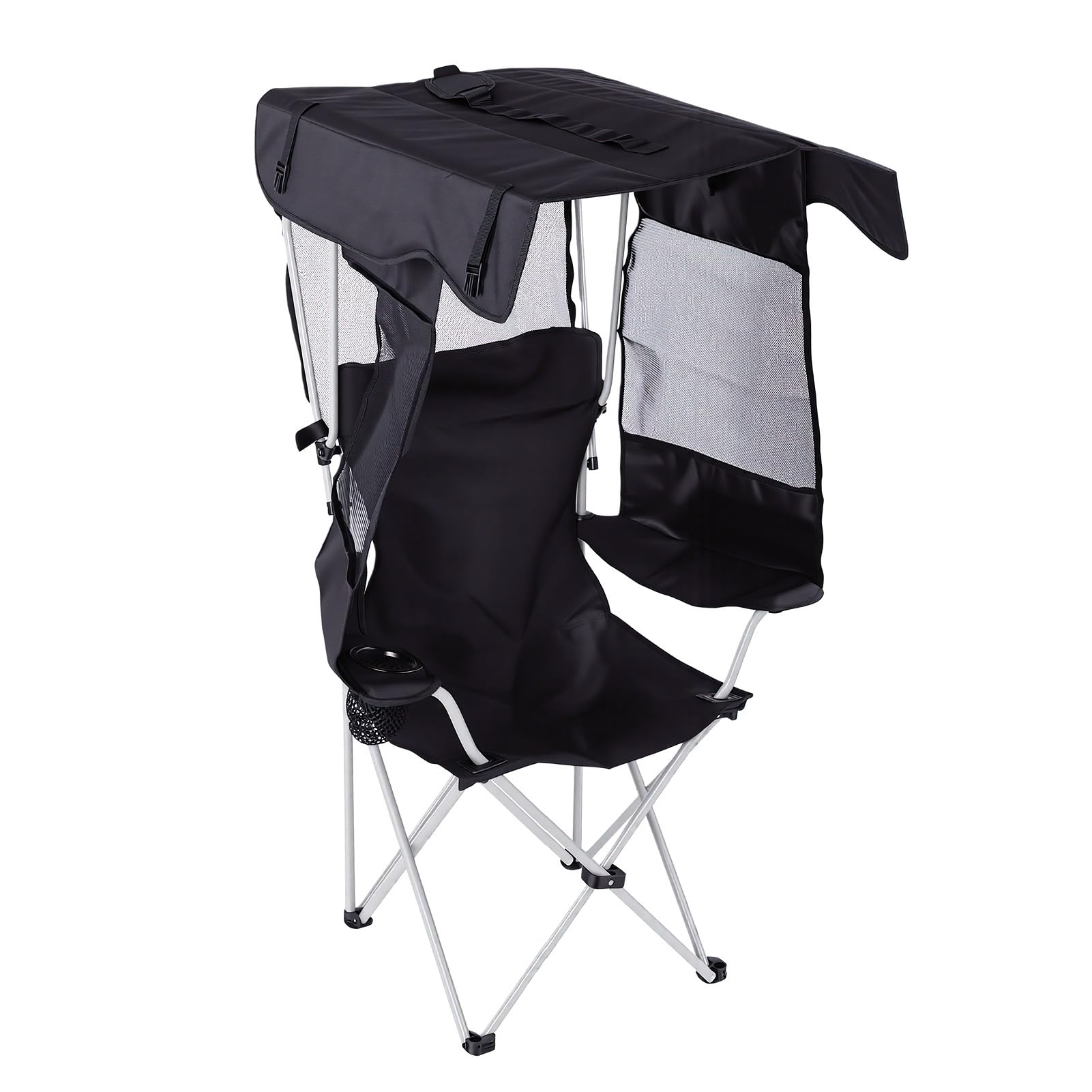 Folding Camping Chair with Shade, 300 LB Capacity