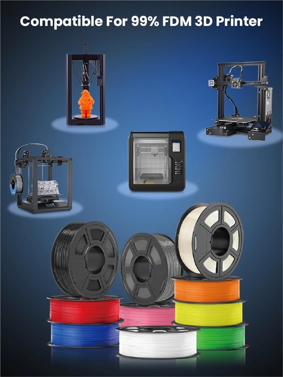 Compatibile Con La Maggior Parte Delle Stampanti 3D FDM, Filamento PLA Plus Da 1,75 Mm, Confezione Sfusa Totale Da 10 Kg (10 Bobine), Materiale Di Stampa 3D Avanzato(PLAPLUSORANGE-10)