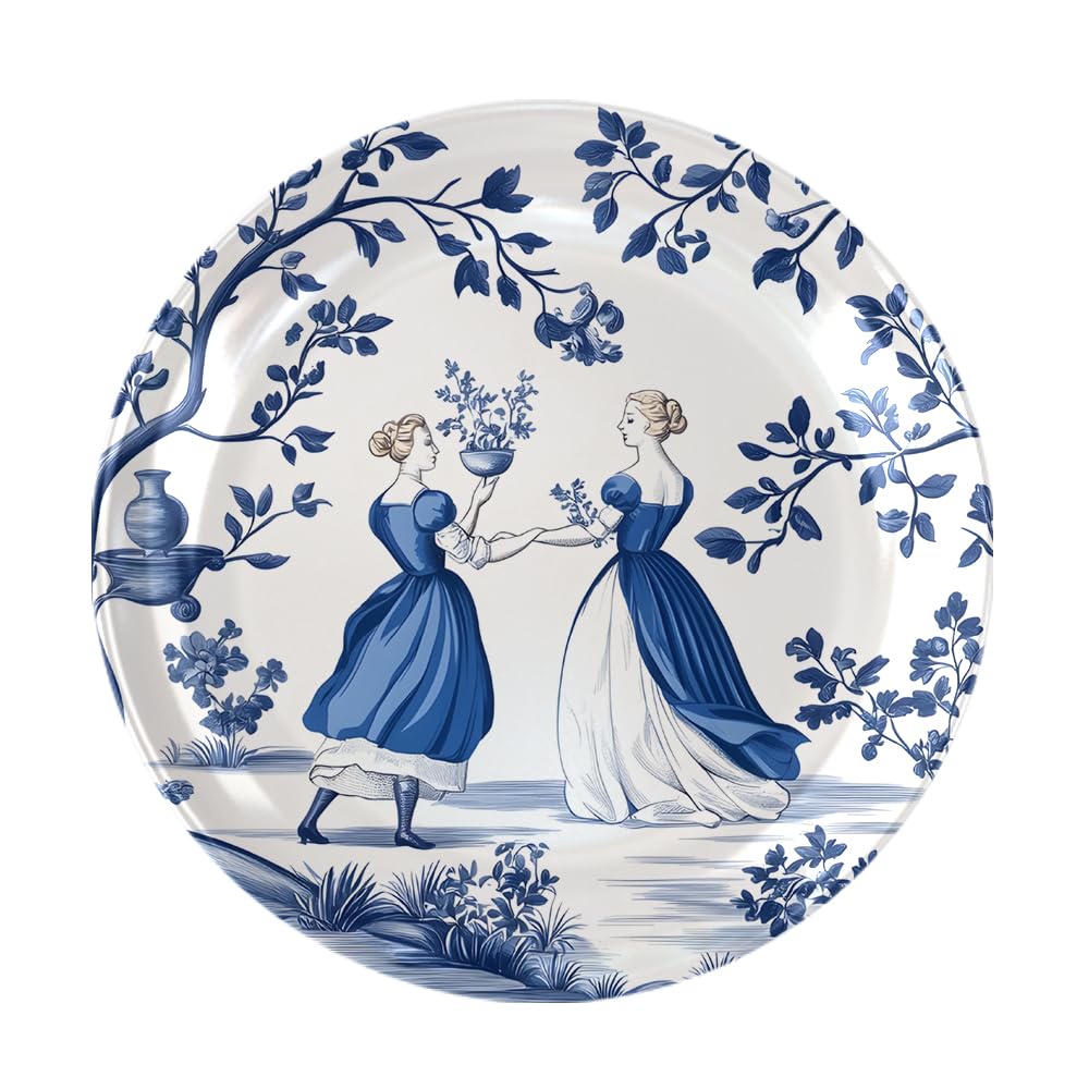 Vintage Blue & White Wall Plate - Pastoral Decor -2
