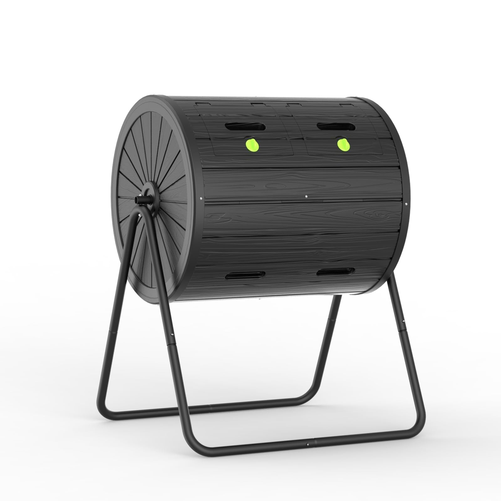 PatioZen Dual Chamber Tumbling Composter 37.5 Gallon Large Outdoor Tumbling Composter Efficient Batch Composting Easy Turn Design