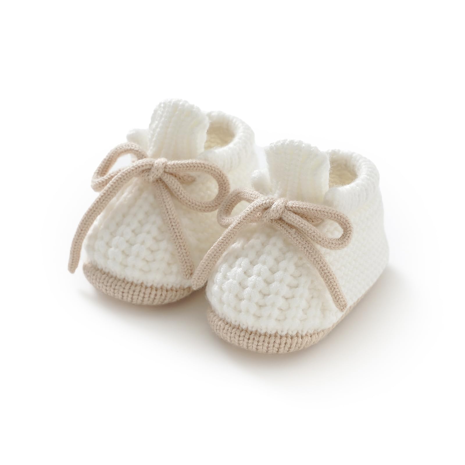 LAWKUL Baby Booties Knit Newborn Shoes Cozy First Walkers Infant Toddler Boots for Boy Girls 0-3 Months