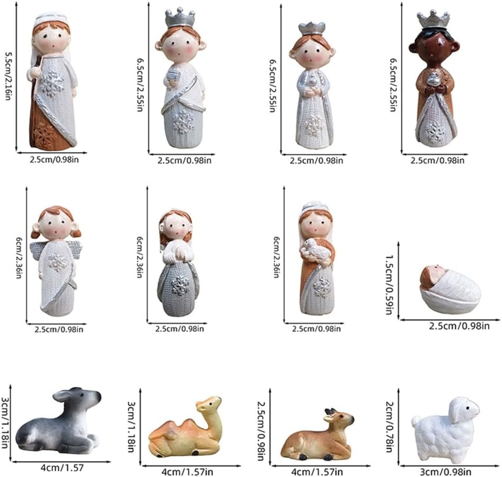 Christmas Nativity Figurines Holy Family Figure with Donkey Nativity Figure