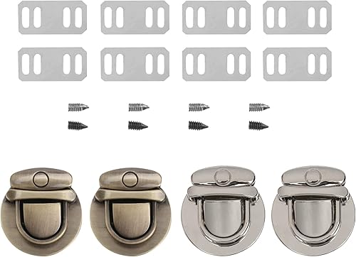 GARNECK 20 unids monedero Tuck cierre de cierre hecho a mano de la bolsa de artesanía Metal Push Lock cierre hebilla para caja de cuero bolso caso