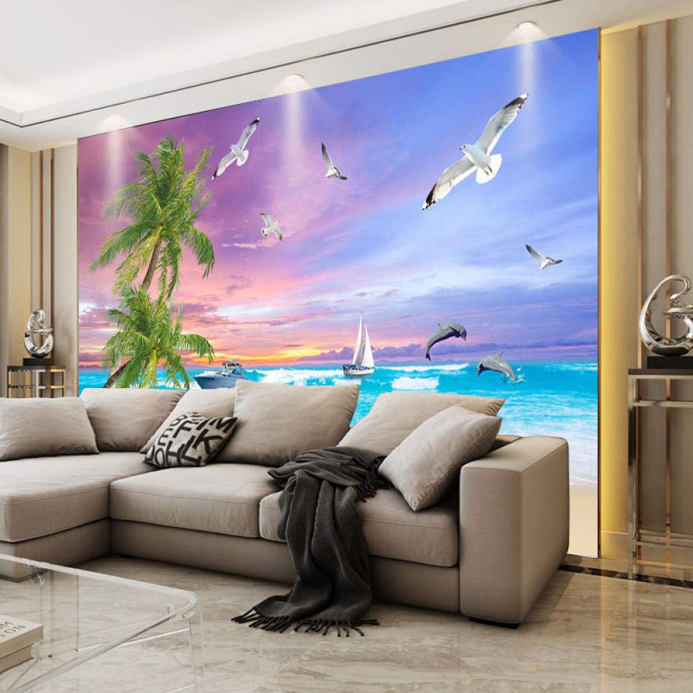 Buy Customized Living Room sea View Coconut Tree Yacht Dolphin TV