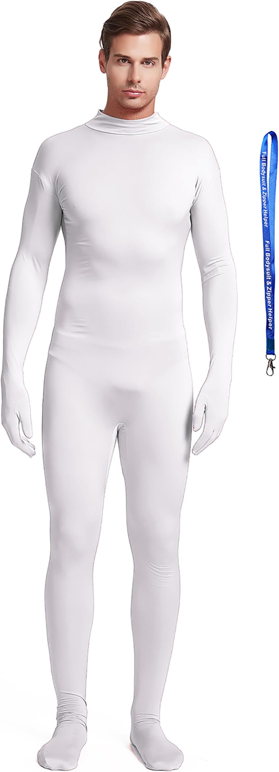 Include Zipper Helper Unisex Adult Costume Without Hood Spandex Stretch Zentai Unitard Body Suit