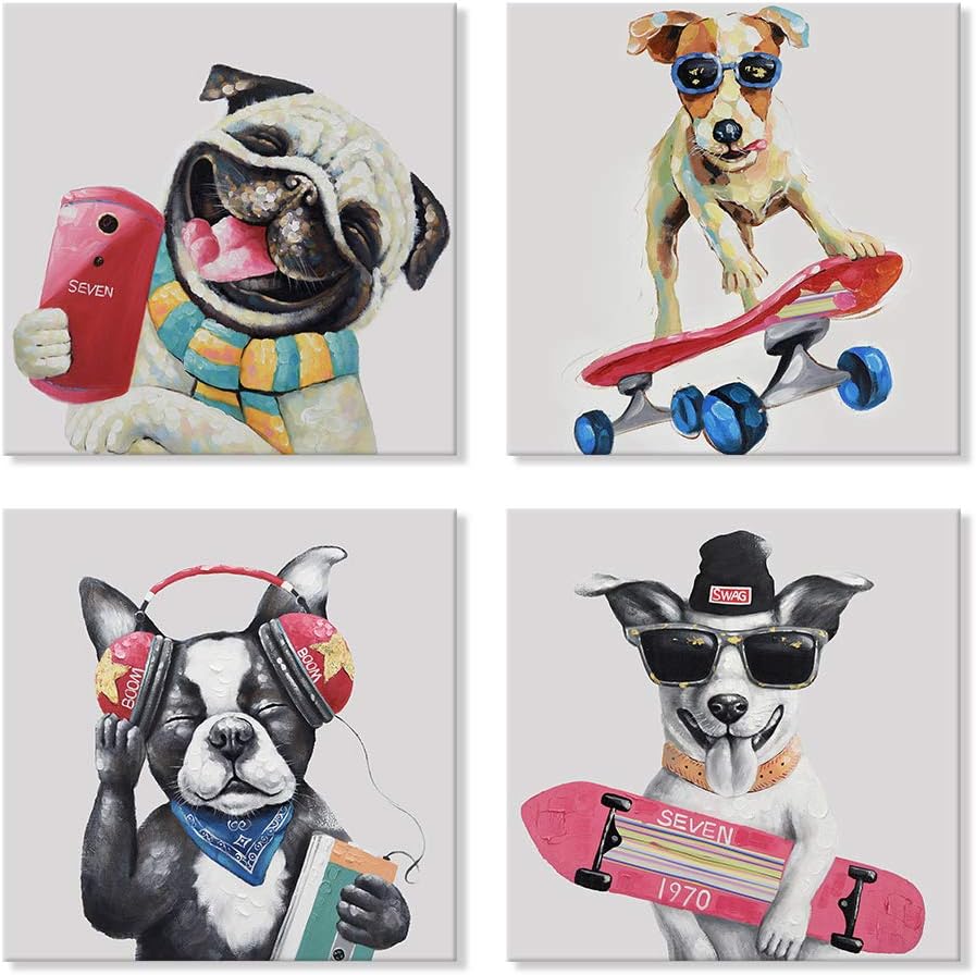 funny dog painting