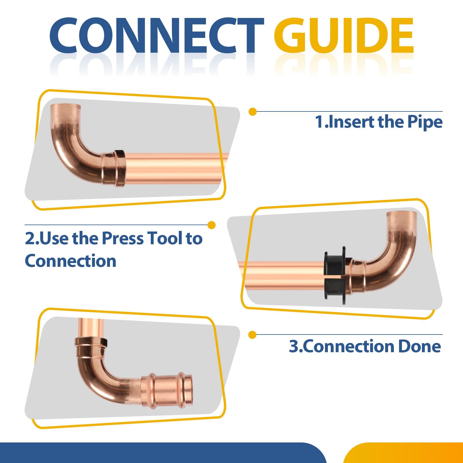 Paquete de 20 Codos de Calle de Cobre, Codo de Calle de 90 Grados de 4 Pulgadas P x FTG, Conector de tubería de presión a Rosca Hembra.