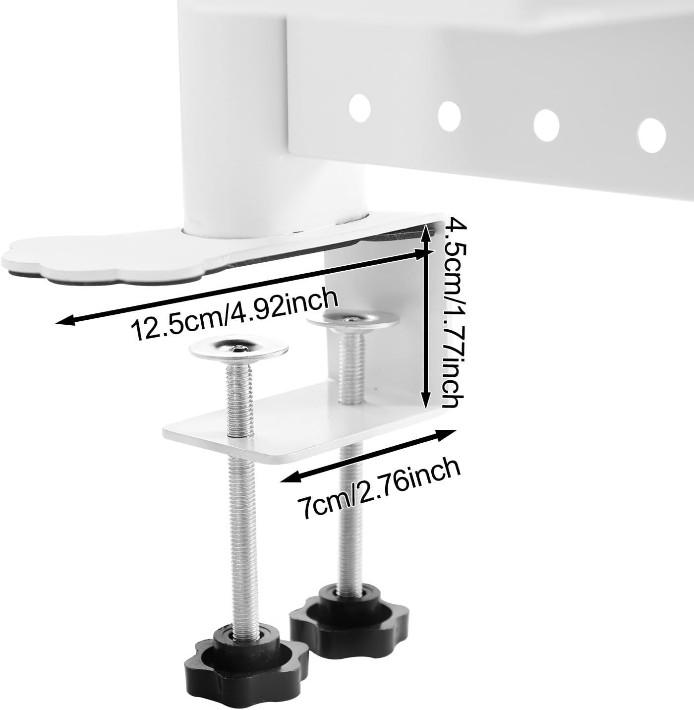 Clamp on Desk Organizer Shelf with Pegboard, Multipurpose Desktop Hutch Desk Bookshelf Desktop Bookcase Storage Rack Display Shelf for Home Office Dorm, Study Rooms, Bedrooms (White)