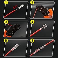 Vista 6 de Twidec/360Pcs 2.8/4.8/6.3mm Kit de surtido de terminales de engarce rápido tipo faston macho y hembra con manga aislante para cableado eléctrico