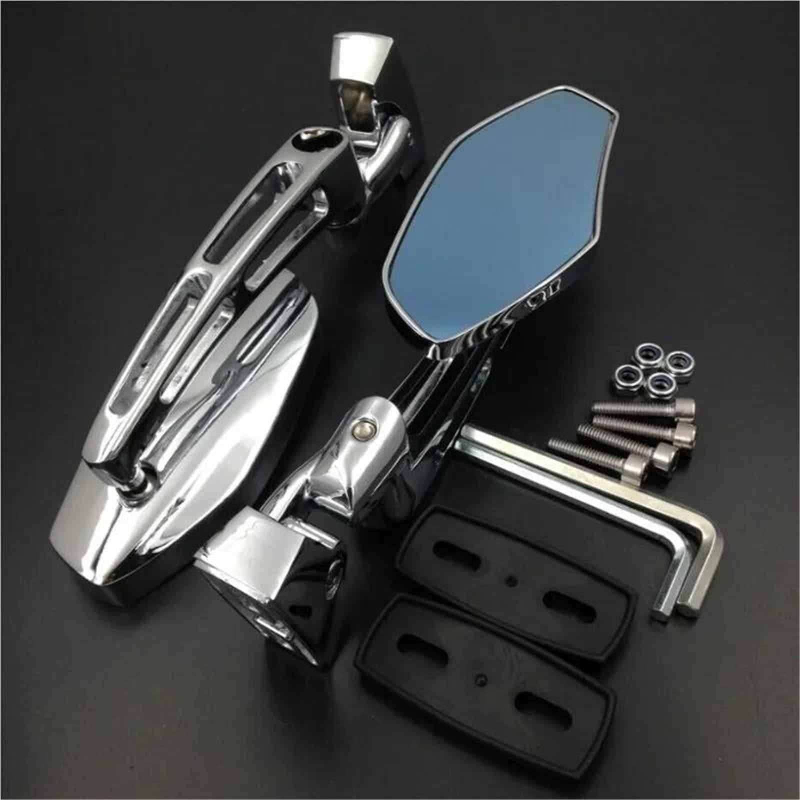 Espejos retrovisores estables con acabado cromo para Suzuki GSXR