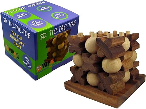Tic-Tac-Toe 3D Strategy Wooden Game