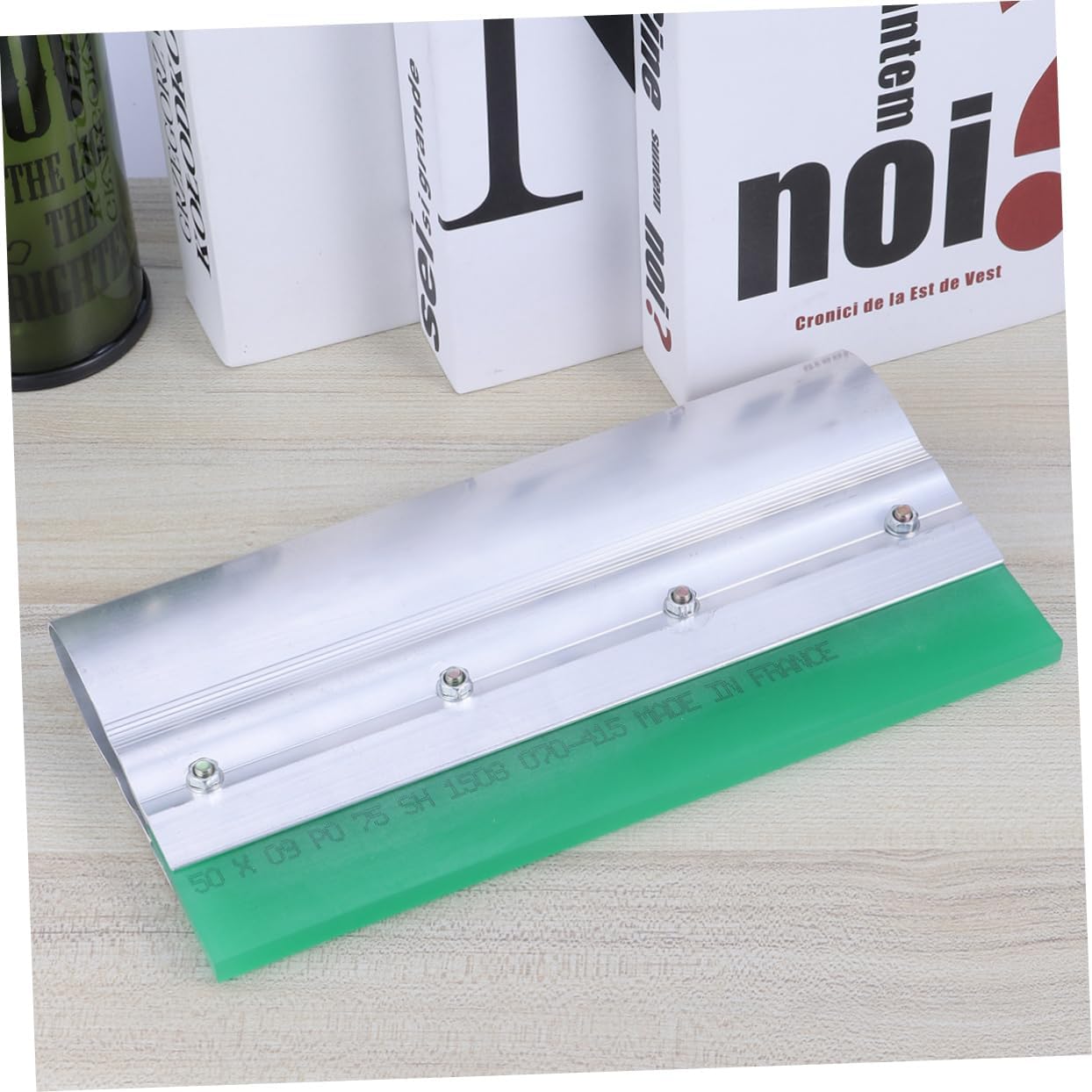 Veemoon DIY Silk Tools 25cm Rubber Squeegee Comfortable Aluminum Handle Sturdy Wear-Resistant for Graphic Textile Applications Random